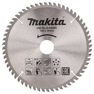 Makita Afkort- en cirkelzaagblad voor Multimaterial | Standaard | Ø 190mm Asgat 30mm 60T - D-65595
