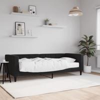 Slaapbank met matras 80x200 cm fluweel zwart