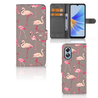 OPPO A17 Telefoonhoesje met Pasjes Flamingo