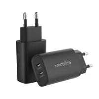Mobilize Wall Charger 2x USB-C GaN 45W with PD/PPS Black