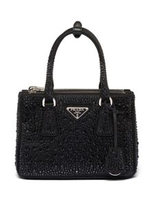 Prada mini sac Galleria à ornements en cristal - Noir