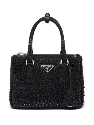 Prada mini sac Galleria à ornements en cristal - Noir