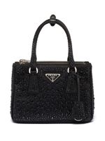Prada mini sac Galleria à ornements en cristal - Noir