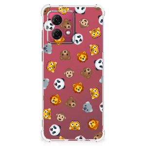 Doorzichtige Silicone Hoesje voor Motorola Moto G84 Dieren Emojis