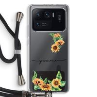 Zonnebloemen: Xiaomi Mi 11 Ultra Transparant Hoesje met koord
