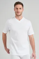 2-pack heren American T-Shirts v-hals - Wijde heren ondershirts - Stevige katoenen kwaliteit - 100% katoen wit - S