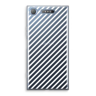 Strepen zwart-wit: Sony Xperia XZ1 Transparant Hoesje