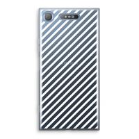 Strepen zwart-wit: Sony Xperia XZ1 Transparant Hoesje