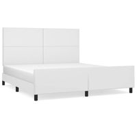vidaXL Bedframe met hoofdbord kunstleer wit 160x200 cm