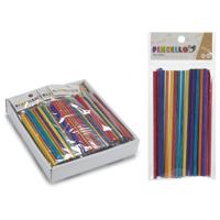 Pincellos - ronde multi-color hobby knutsel houtjes - ijslollie stokjes - 40x stuks - 15 x 0.5 cm