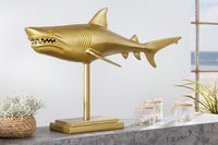 Maritiem beeld HAI 68cm goud handgemaakt metalen design haai - 42988 - thumbnail
