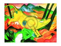 Kunstdruk Franz Marc - Gelbe Kuh 80x60cm