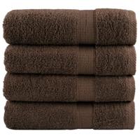 VidaXL Badhanddoeken solund 4 st 600 g/m² 100x150 cm bruin