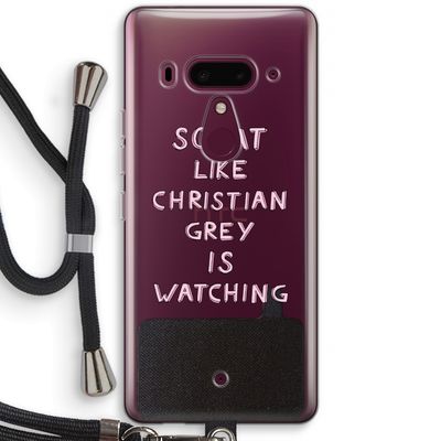 Christian Grey: HTC U12+ Transparant Hoesje met koord
