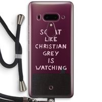 Christian Grey: HTC U12+ Transparant Hoesje met koord