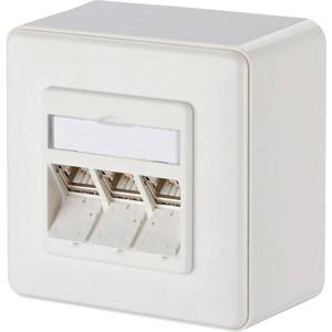 Metz Connect 130B12D30002-E Netwerkdoos Opbouw (op muur) CAT 6A 3 poorten Zuiver wit