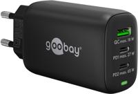 Goobay 65407 oplader voor mobiele apparatuur Hoofdtelefoons, Laptop, Smartphone, Tablet Zwart AC Snel opladen Binnen