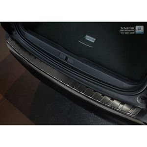 Zwart RVS Bumper beschermer passend voor Peugeot 3008 II 2016- 'Ribs' AV245064