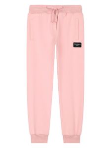 Dolce & Gabbana Kids pantalon de jogging à logo appliqué - Rose