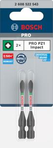 Bosch Accessoires PRO Pozidriv slagschroefbit | PZ1 | 55 mm | 2 stuks - 2608522543