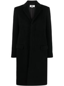 MM6 Maison Margiela manteau en laine mélangée à simple boutonnage - Noir