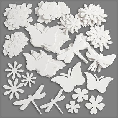 Creativ Company Uitgestanste vormen, afm 4,5-12 cm, 240 gr, wit, 362 stuk/ 1 doos