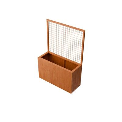 Geroba Geroba Verta C2 rechthoekige plantenbak met plantenklimrek 1000x400x1430mm - Cortenstaal