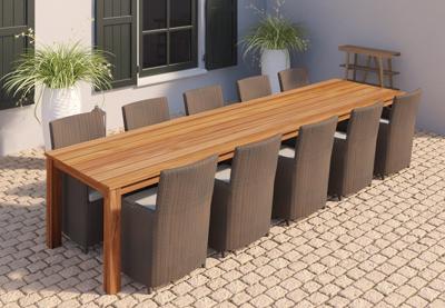 Tuintafel Rustiek teak 400cm (met extra middenpoot)