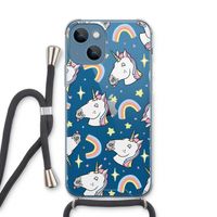 Rainbow Unicorn: iPhone 13 Transparant Hoesje met koord