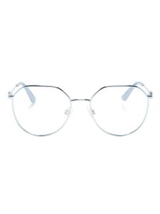 Dolce & Gabbana Eyewear logo-plaque round-frame glasses - Bleu