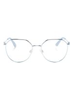 Dolce & Gabbana Eyewear logo-plaque round-frame glasses - Bleu