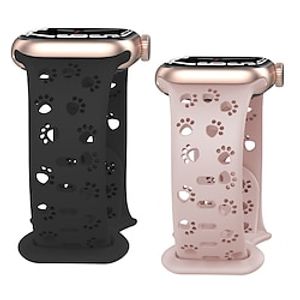Bloem gegraveerd Compatibel met: Apple Watch-horlogebandje 38mm 40mm 41mm 42mm 44mm 45mm 49mm Uitgehold Siliconen Vervangende horlogeband voor iwatch Series Ultra 8 7 SE 6 5 4 3 2 1 Lightinthebox