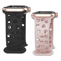 Bloem gegraveerd Compatibel met: Apple Watch-horlogebandje 38mm 40mm 41mm 42mm 44mm 45mm 49mm Uitgehold Siliconen Vervangende horlogeband voor iwatch Series Ultra 8 7 SE 6 5 4 3 2 1 Lightinthebox - thumbnail