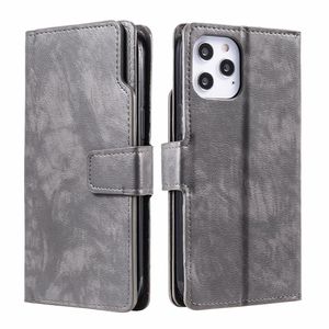 iPhone 12 Mini hoesje - Bookcase - Pasjeshouder - Portemonnee - Luxe - Kunstleer - Grijs