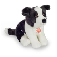 Hermann Teddy Knuffeldier hond Border Collie - zachte pluche stof - premium kwaliteit knuffels - zwart/wit - 25 cm - thumbnail