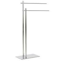 Luxe handdoek badkamer rek zilver 2 stangen RVS H81 cm