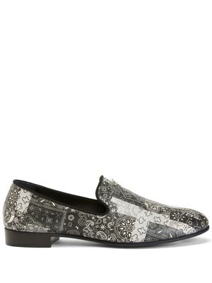 Giuseppe Zanotti mocassins Gipsy Lewis à imprimé bandana - Noir