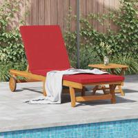 Ligstoel met kussen Bruin 63 x 199 x 85cm Massief acaciahout