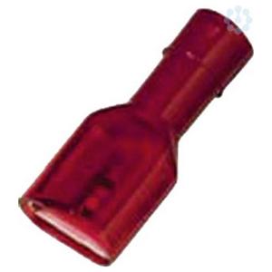 IC Voll.geïs. vlaksteekhuls 0,5-1mm2 6,3x0,8 rood Messing