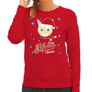 Foute kerstborrel trui / kersttrui I hate Christmas songs / haat kerstmuziek rood voor dames 2XL (44)  -