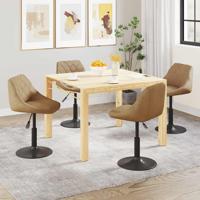 Eetkamerstoelen draaibaar 4 st fluweel bruin Eetkamerstoelen draaibaar 4 st fluweel bruin
