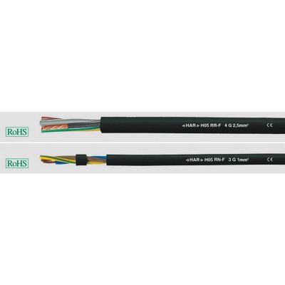 HELU 35002-500 Rubberkabel H05RR-F 2 x 1 mm² Zwart 500 m
