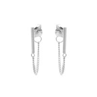 Karma Oorbellen Chain Round Tubes Zilver