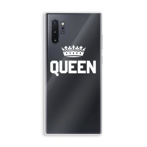 Queen zwart: Samsung Galaxy Note 10 Plus Transparant Hoesje