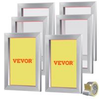 VEVOR 6 stuks aluminium schermframe zeefdrukpers 10" x 14", zeefdrukmachine-accessoires 110 mesh, zuurbestendig en niet-vervormbaar voor kussensloop, stof, papier, kopieerpapier, enz.