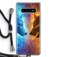 Fire & Ice: Samsung Galaxy S10 Plus Transparant Hoesje met koord