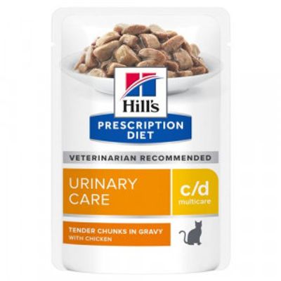 Hill&apos;s Prescription Diet C/D Multicare Urinary Care nat kattenvoer met kip maaltijdzakje multipack 2 dozen (24 x 85 g)
