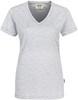 Hakro 126 Women's V-neck shirt Classic - Mottled Ash Grey - S