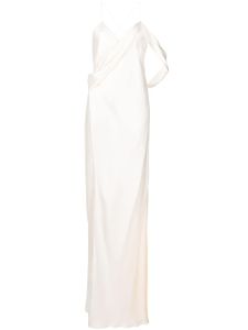 Michelle Mason robe longue en soie - Blanc