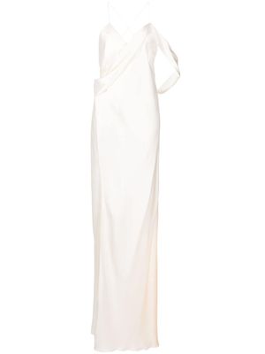 Michelle Mason robe longue en soie - Blanc